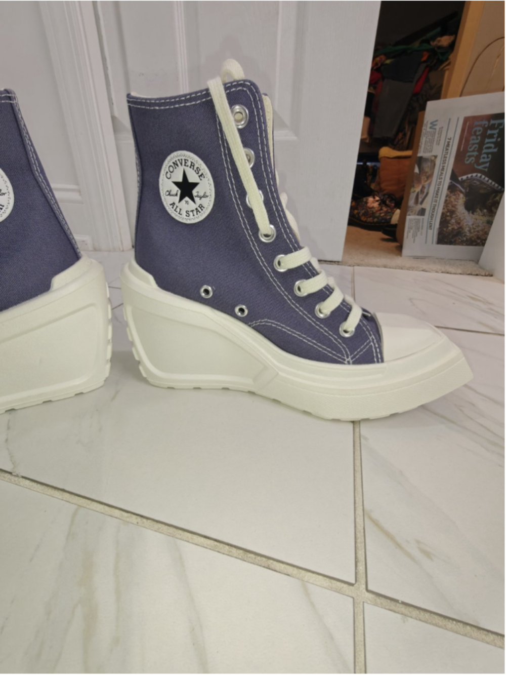Converse Chuck 70 De Luxe Wedge 'lavender Ash' Women's Shoe New W/o Box Size 5.5 - Picture 11 of 12